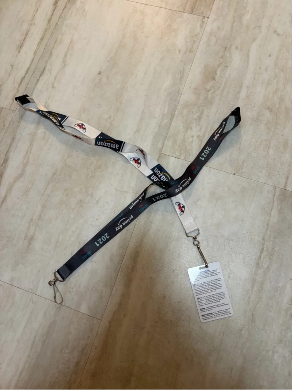 Amazon Prime Day 2021 Black and White Lanyard Key & Card Holder Peccy Pin
